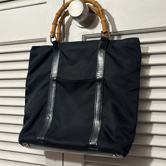 Gucci EUC Small Nylon Tote with Bamboo Handles - Picture 9 of 9